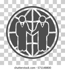 Global Partnership icon. Vector illustration style is flat iconic symbol, gray color, transparent background. Designed for web and software interfaces.