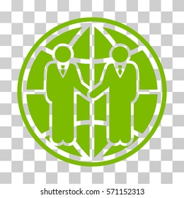 Global Partnership icon. Vector illustration style is flat iconic symbol, eco green color, transparent background. Designed for web and software interfaces.