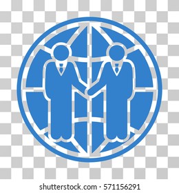 Global Partnership icon. Vector illustration style is flat iconic symbol, cobalt color, transparent background. Designed for web and software interfaces.