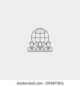 Global partnership vector icon illustration sign