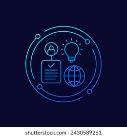 global patent icon in linear design