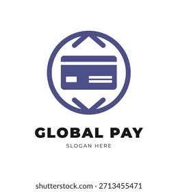Concepto de diseño de logotipo de pago global Idea creativa