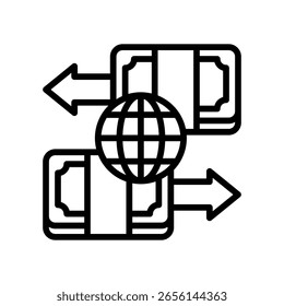 Global Payment Icon Line Vector Illustration