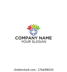 global people navigation logo design template