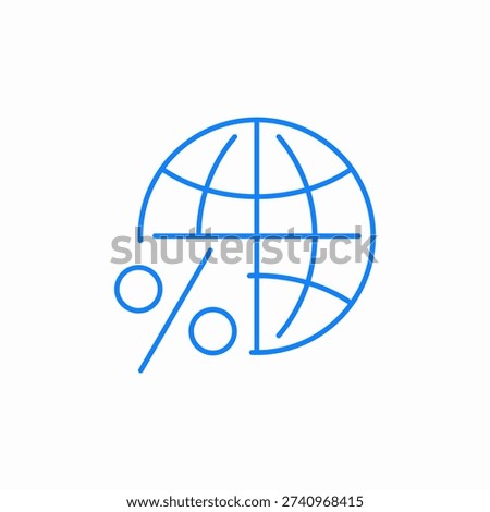 global percentage icon sign vector