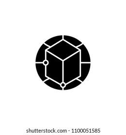 Global perspectives black icon concept. Global perspectives flat  vector symbol, sign, illustration.