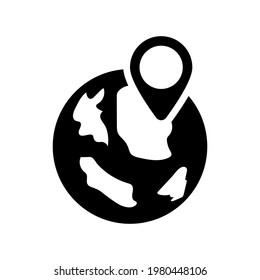 Global pin icon.marker,location (vector illustration)