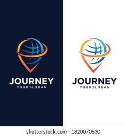 Global pin logo design vector template illustration