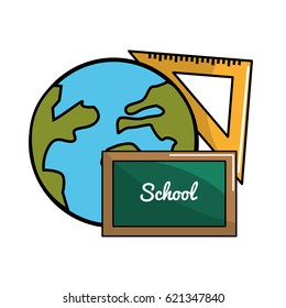 global planet with boad and triangle rule
