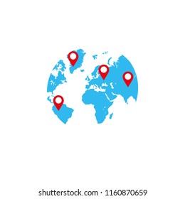 global planet pointer. vector