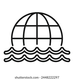 Global planet sea level rise icon outline vector. Climate change. World ecology risk