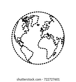 global planet sticker  vector illustration