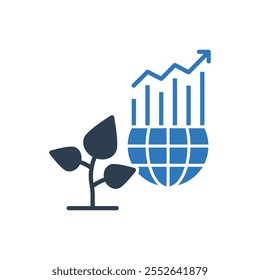 Global Plant Growth Icon Sign Symbol