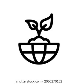 Icono de planta global, vector de trazo editable