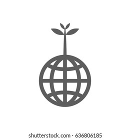 Global and plant icon vector