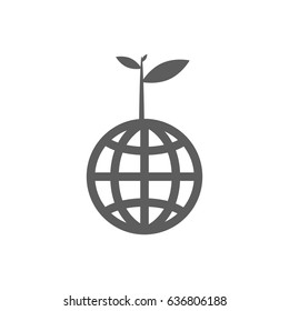 Global and plant icon vector