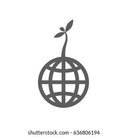 Global and plant icon vector