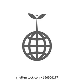 Global and plant icon vector