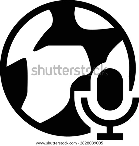 Global Podcast Solid Icon, International Audio Show Radio Broadcast