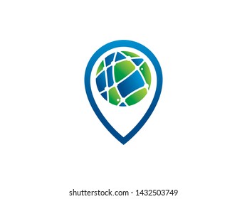 Global  Point Logo Template, Icon, Symbol
