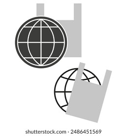 Icono de contaminación global. Vector de plástico. Tierra y desperdicios. Impacto ambiental.