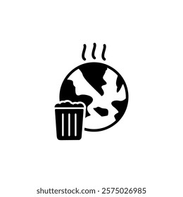 Global pollution ,global warming icon. consequences of littering. vector illustration.