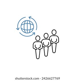 global population concept line icon. Simple element illustration. global population concept outline symbol design.