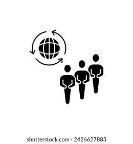 global population concept line icon. Simple element illustration. global population concept outline symbol design.