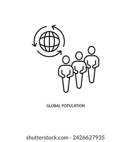 global population concept line icon. Simple element illustration. global population concept outline symbol design.