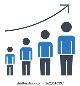 Global Population growth Concept,  human geography vector icon design,