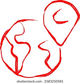 global position icon in Doodle style