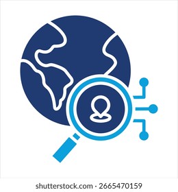 Global Positioning System Flat Blue Icon Vector Illustration