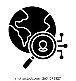 Ilustração do vetor de ícone de glifo do sistema de posicionamento global