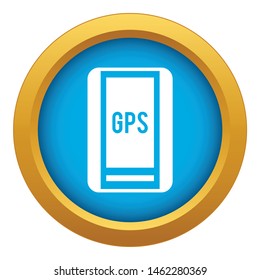 Global Positioning System icon blue vector isolated on white background for any design