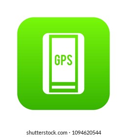 Global Positioning System icon digital green for any design isolated on white vector illustration