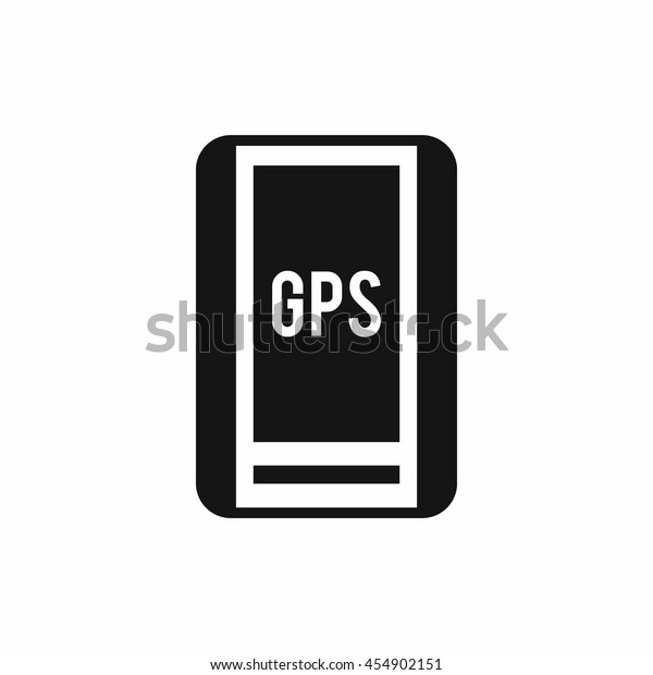 Global Positioning System icon in simple\
style isolated vector\
illustration