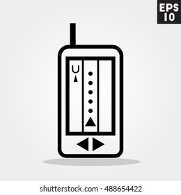 Global Positioning System icon in trendy flat style isolated on grey background. Id card symbol for your design, logo, UI. Vector illustration, EPS10.