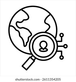 Global Positioning System Line Icon Vector Illustration