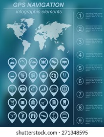 Global Positioning System, navigation. Infographic template. Vector illustration