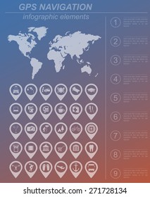 Global Positioning System, navigation. Infographic template. Vector illustration