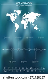 Global Positioning System, navigation. Infographic template. Vector illustration