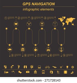 Global Positioning System, navigation. Infographic template. Vector illustration
