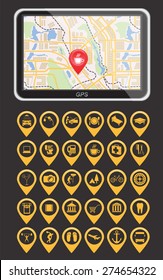 Global Positioning System, navigation. Infographic template. Vector illustration