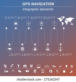 Global Positioning System, navigation. Infographic template. Vector illustration