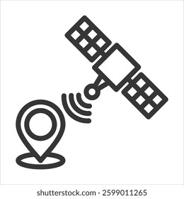 Global Positioning System Outline Icon Vector Illustration