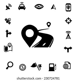 Global Positioning System Silhouette Icons