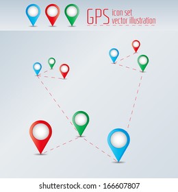 Global Positioning System Symbol Set. GPS. EPS10