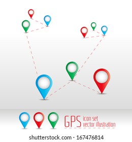 Global Positioning System Symbol Set. GPS. EPS10