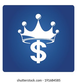 global and power currency, dollar with crown