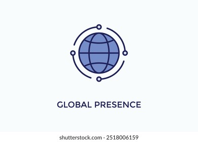 Ilustração De Logotipo Ou Ícone De Vetor De Presença Global